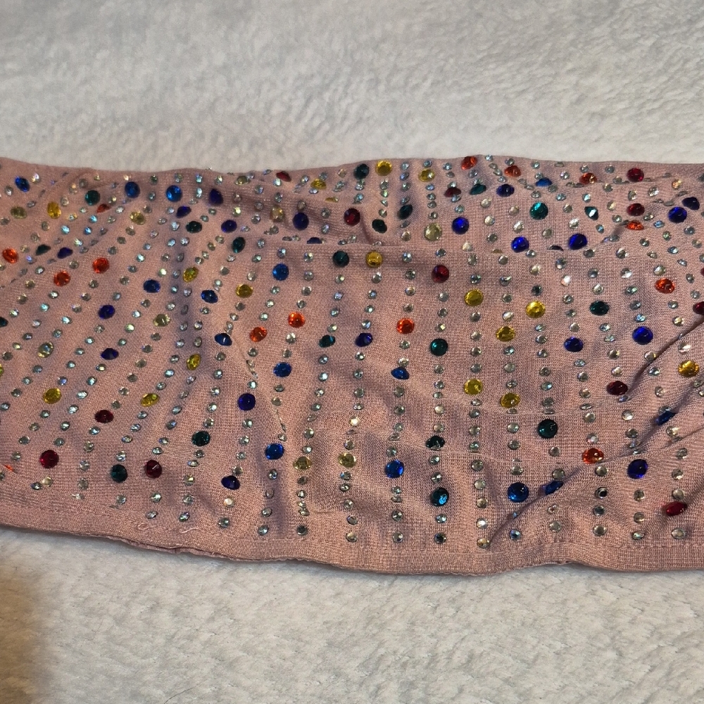 Banjul Light Pink Stretch Bandeau Top with Embellished Trim Sz. L
